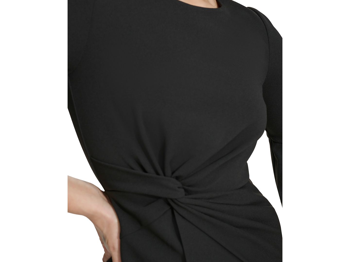 Женское платье Kensie Twist-Front Sheath with Bell-Sleeve, цвет: Чёрный — фото 4