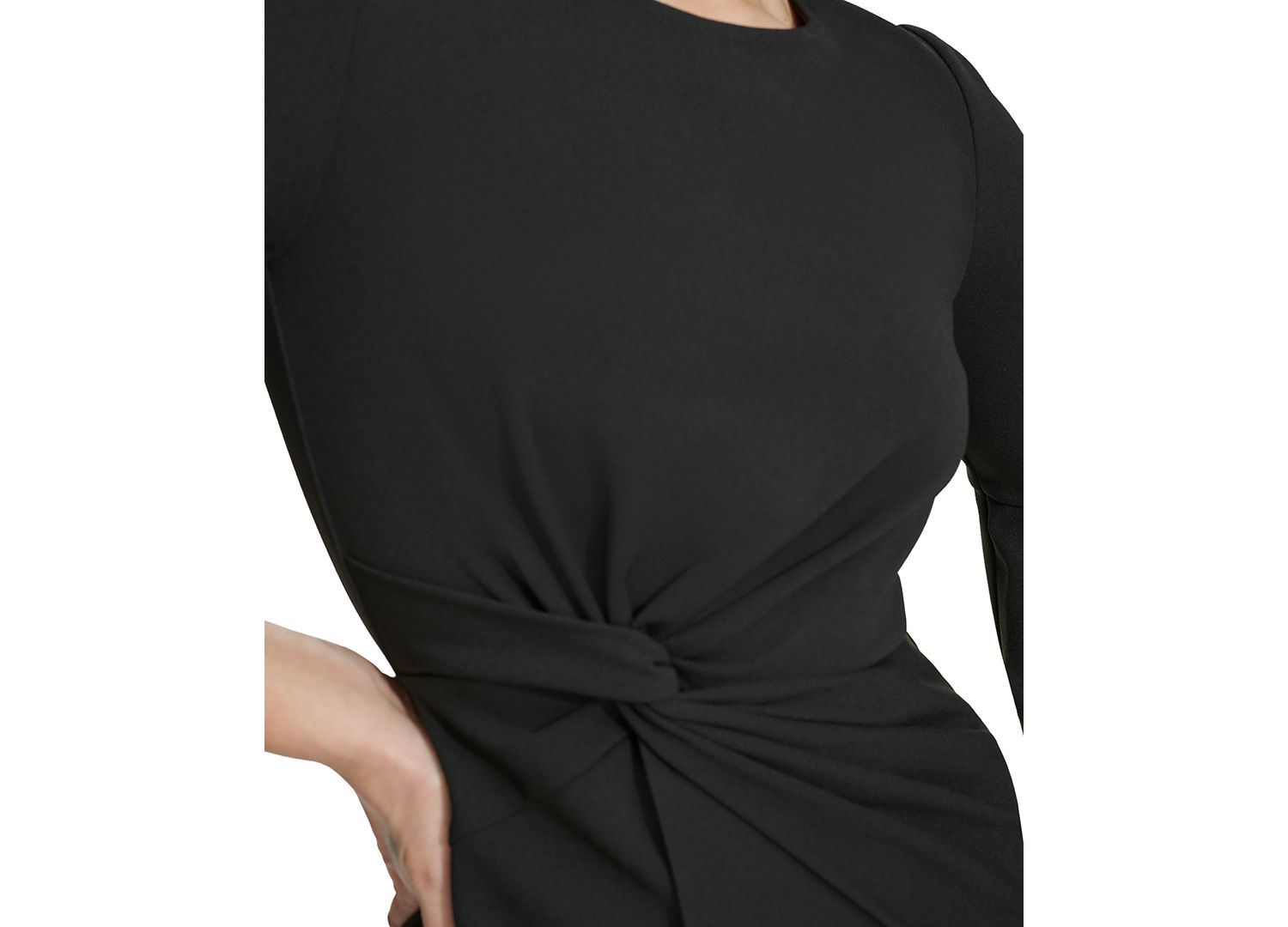 Women's Twist-Front Sheath Dress with Bell-Sleeve