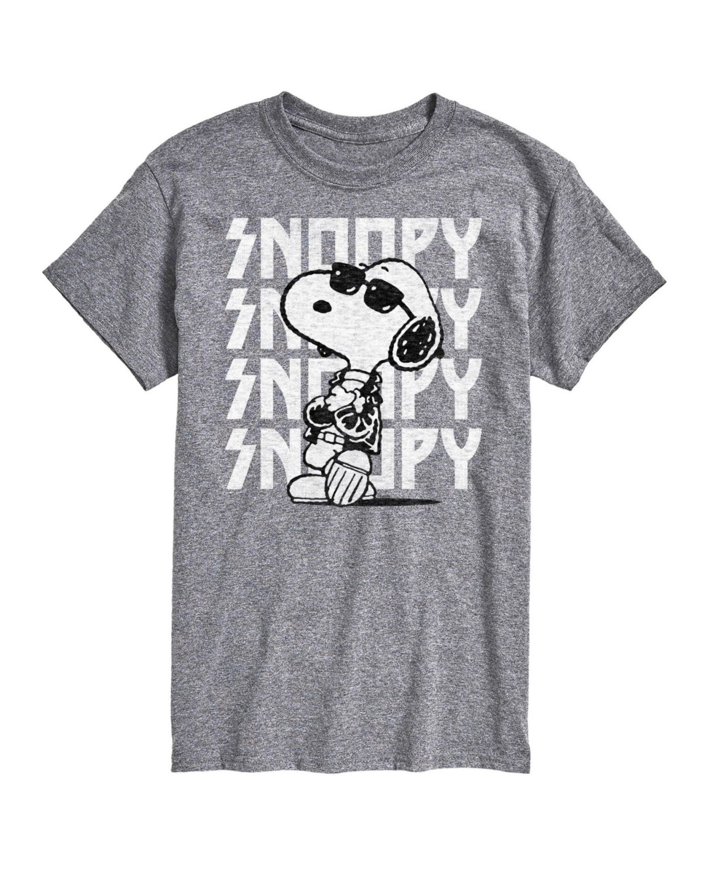 Мужская футболка AIRWAVES Hybrid Apparel Snoopy Rock Name Repeat Short Sleeve, цвет: Меланжевый — фото 1