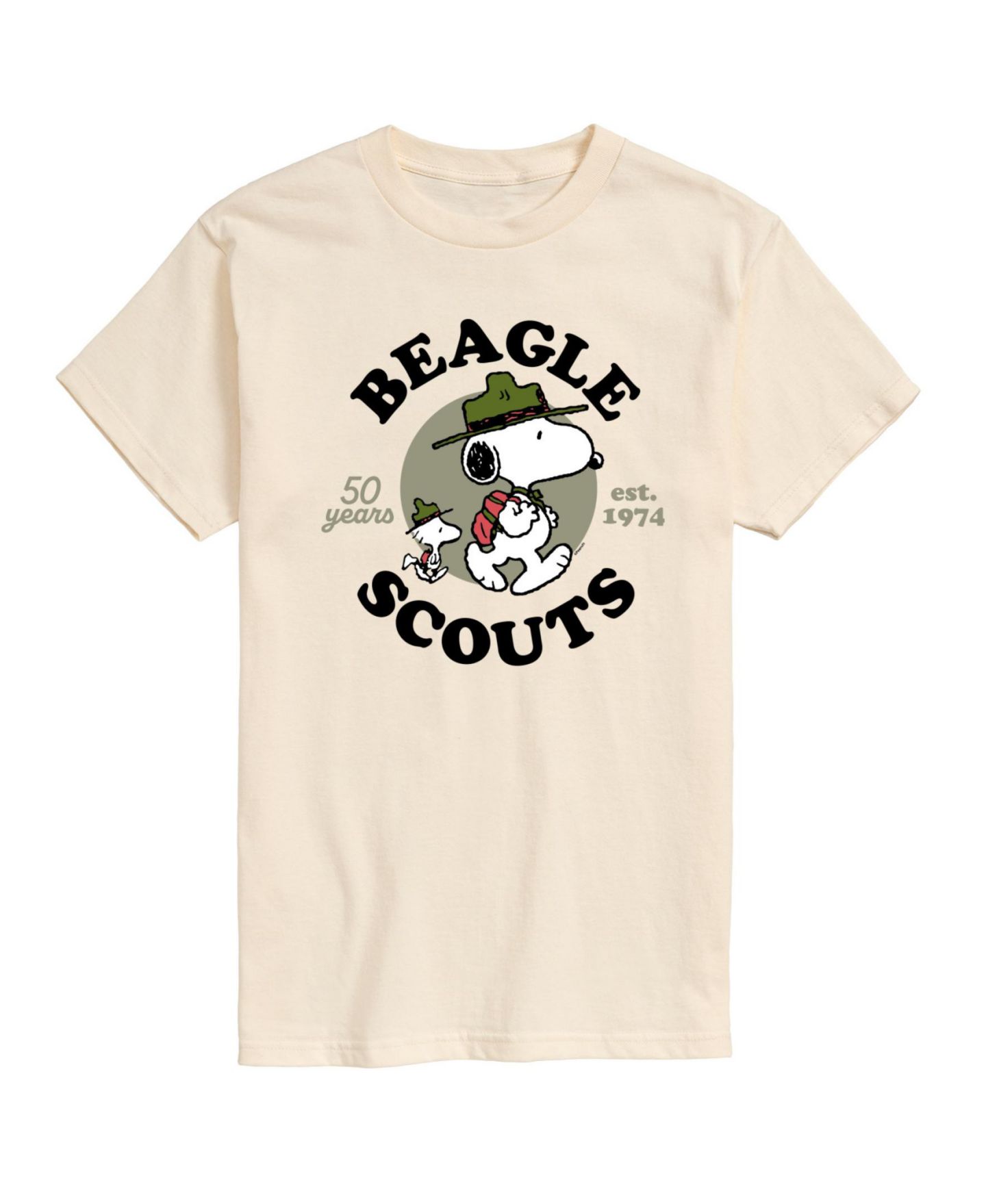 Мужская футболка AIRWAVES Hybrid Apparel Snoopy Woodstock Beagle Scout Short Sleeve, цвет: Кремовый — фото 1