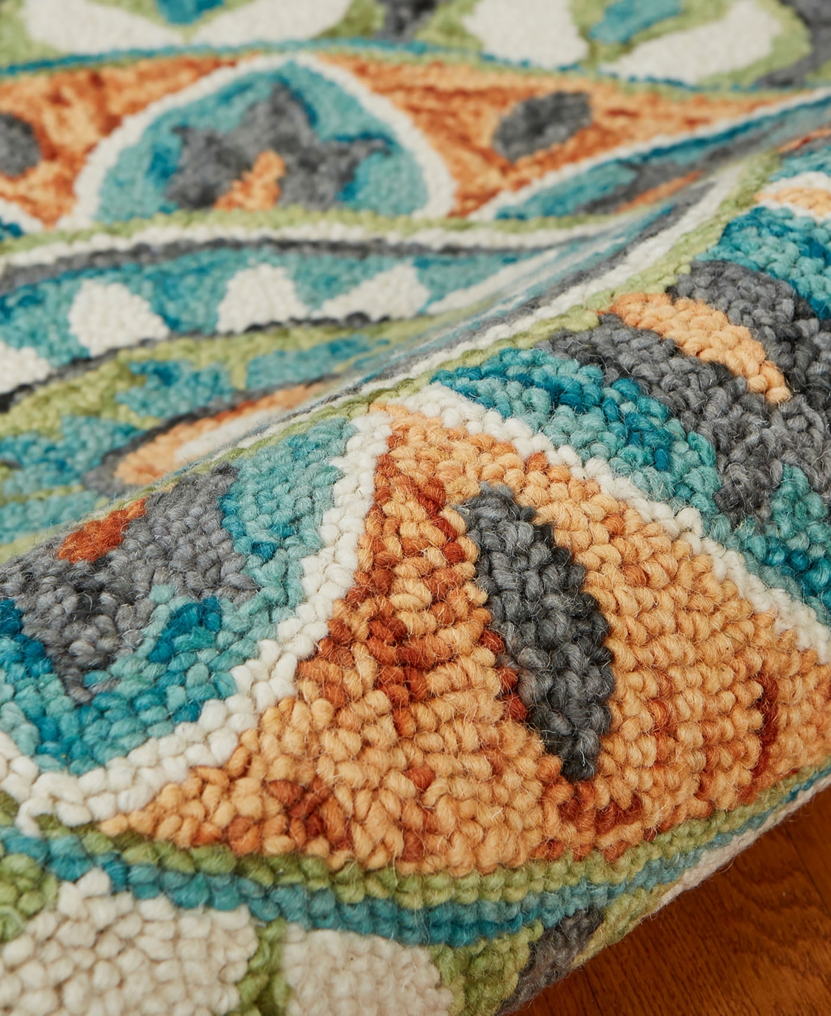 Lr Home Radiance Rdc54085 5'x5' Round Area Rug In Rust- Teal