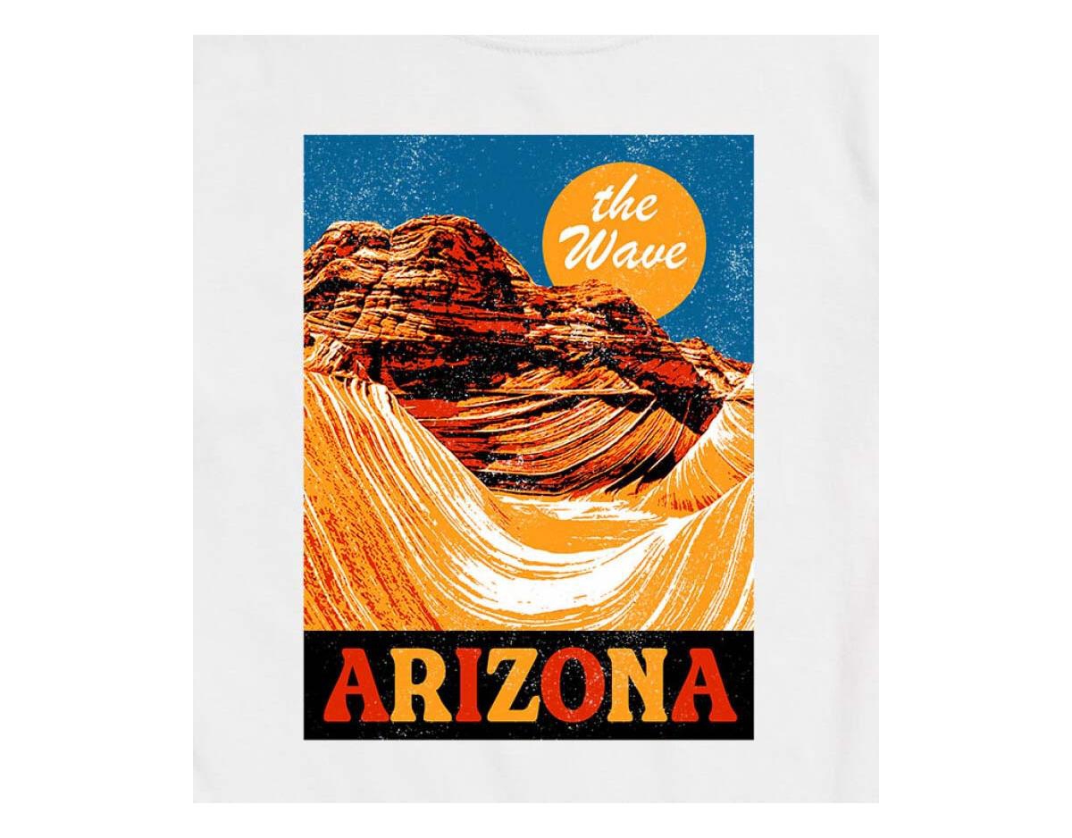 Airwaves Hybrid Apparel The Wave Arizona Mens Short Sleeve Tee In White