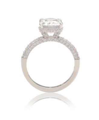 Suzy Levian Sterling Silver Cubic Zirconia Oval Specialty Engagement Ring