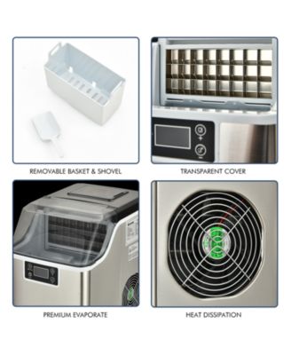 Countertop Electric Ice Maker with Ice Scoop and Basket