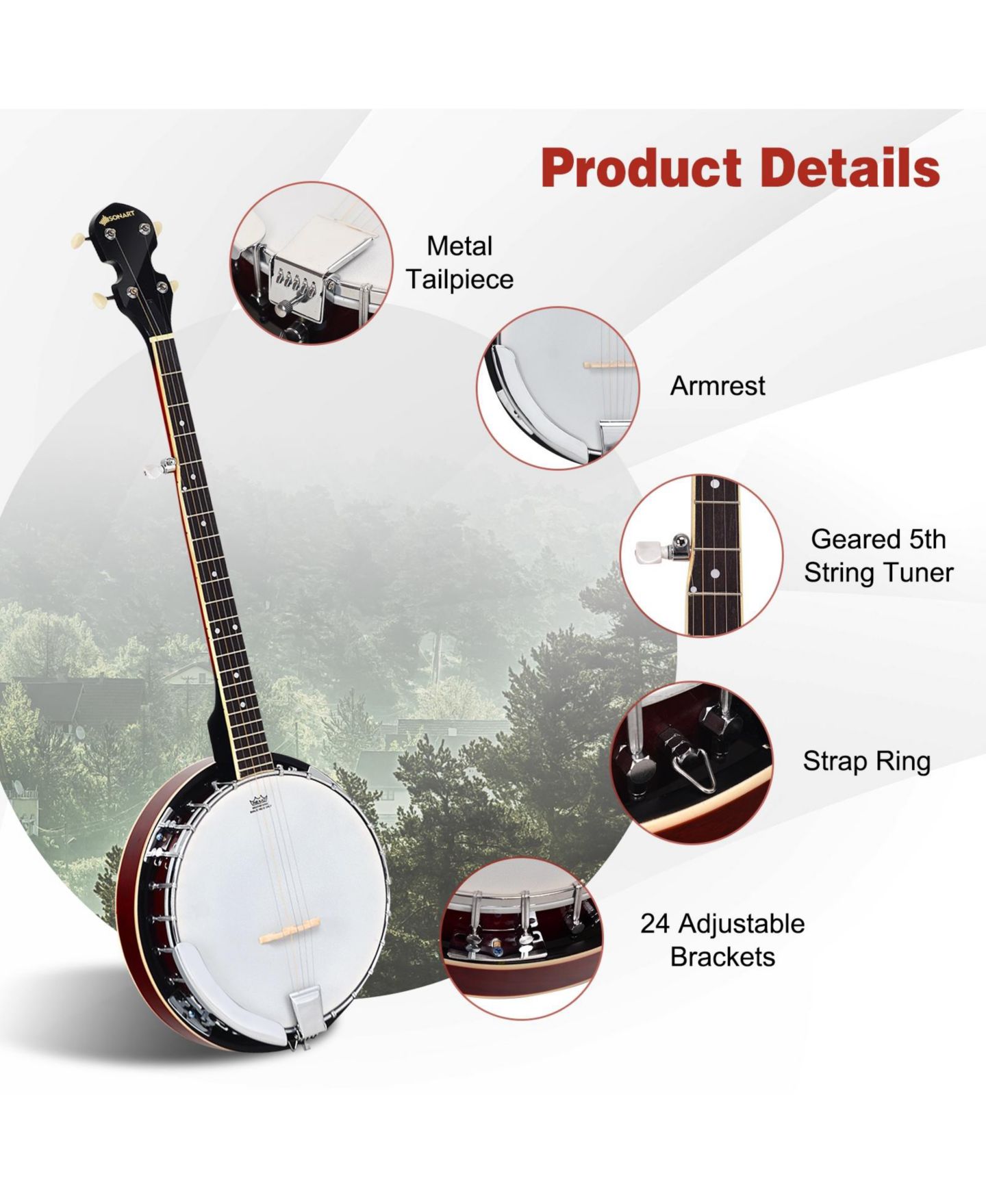 Детская игрушка SUGIFT 5-String Geared Beginner Banjo — фото 5
