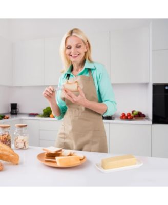 Classic Style Porcelain White Butter Dish With Lid