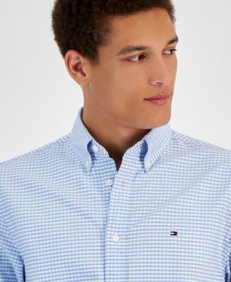 Men's Gingham Long Sleeve Button-Down Oxford Shirt