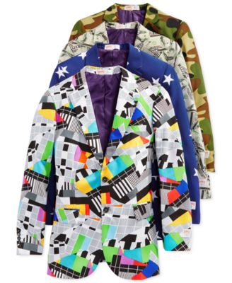 Pattern Novelty Slim Fit Suits Matching Ties