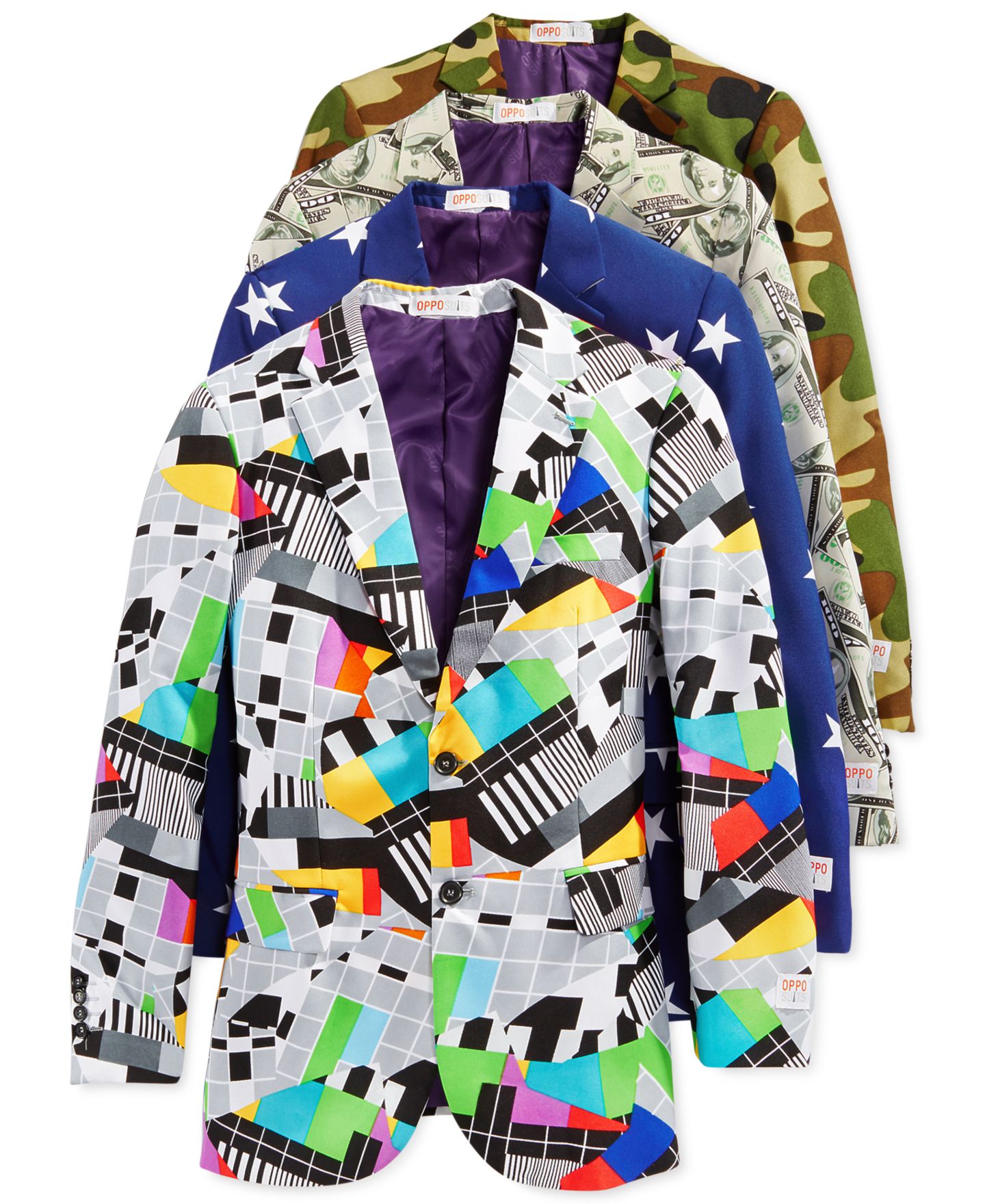 Мужские куртки OppoSuits Pattern Novelty Slim-Fit Suits & Matching Ties, цвет: Чёрный — фото 1