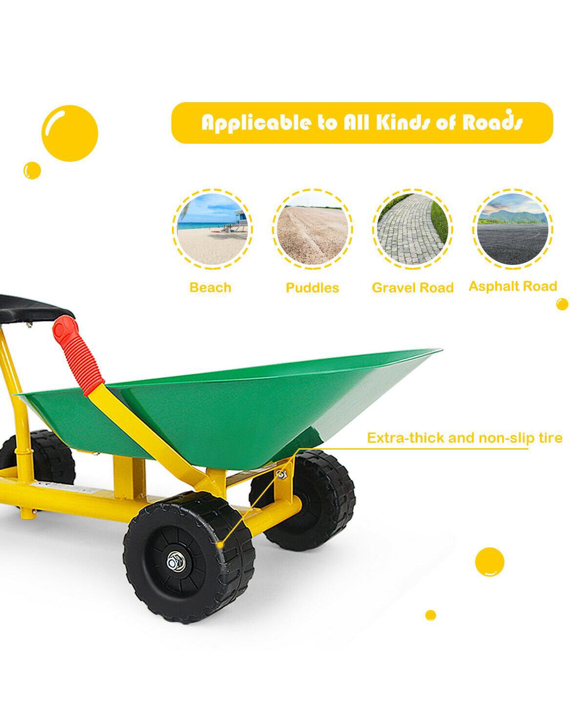 Sugift Heavy Duty Kids Ride-on Sand Dumper w/ 4 Wheels