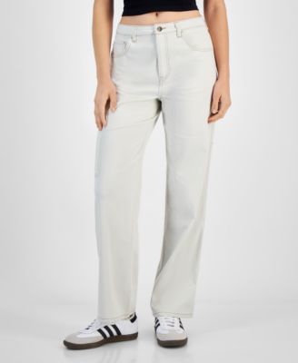 Vanilla Star - Juniors' Contrast Stitched High-Rise Cargo Pants