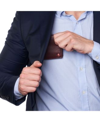 Mens Commuter RFID Bifold Wallet 2 ID Windows Divided Bill Section