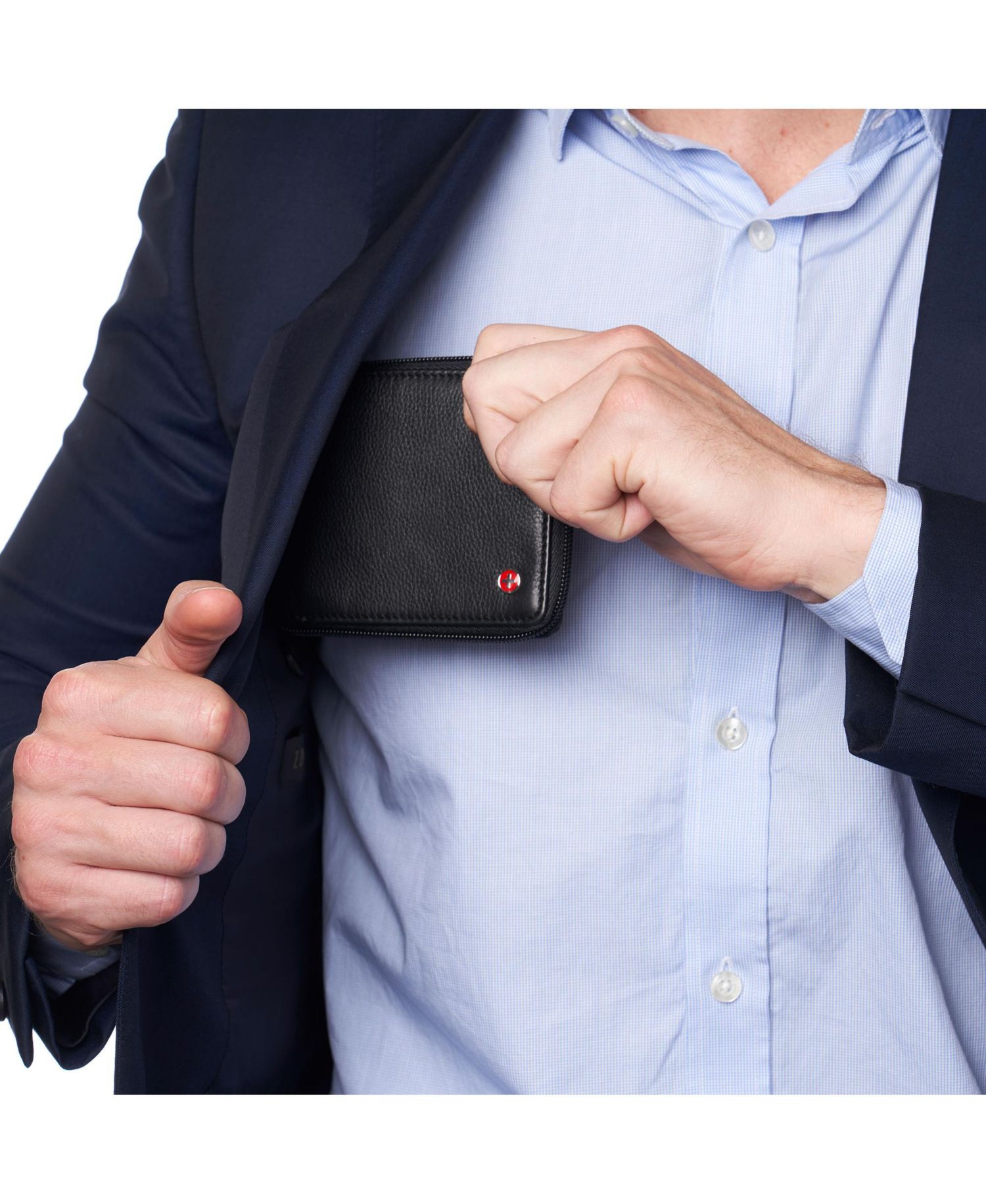 Men's Logan Zipper Bifold Wallet | All-Around Zip Closure | 13 Card Slots 2 Bill Sections | RFID Protected Premium Leather | Gift Box