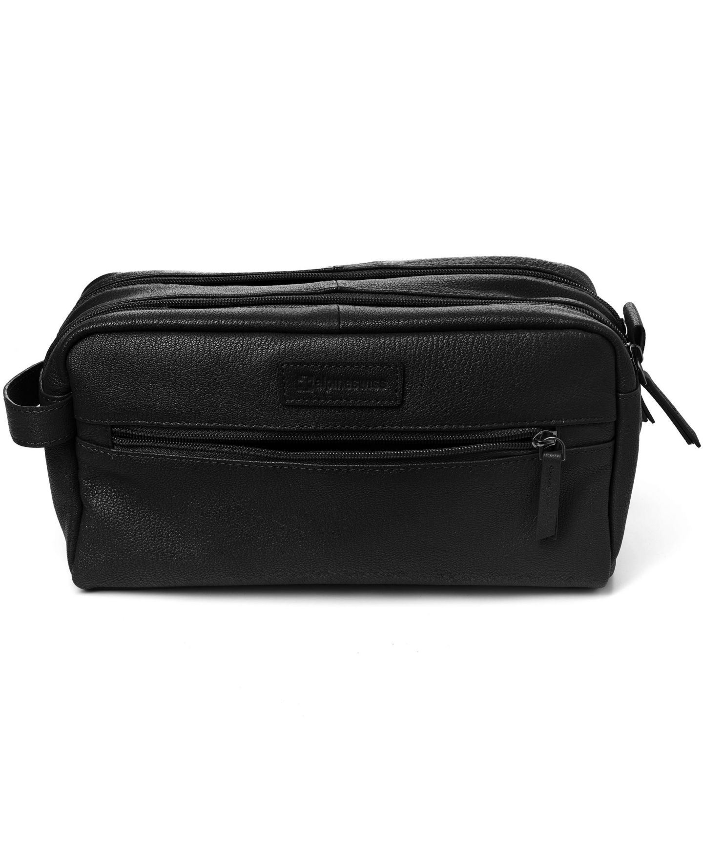 Несессеры Alpine Swiss AlpineSwiss Sedona Toiletry Bag Genuine Leather Shaving Kit Dopp Kit Travel Case, цвет: Чёрный — фото 7
