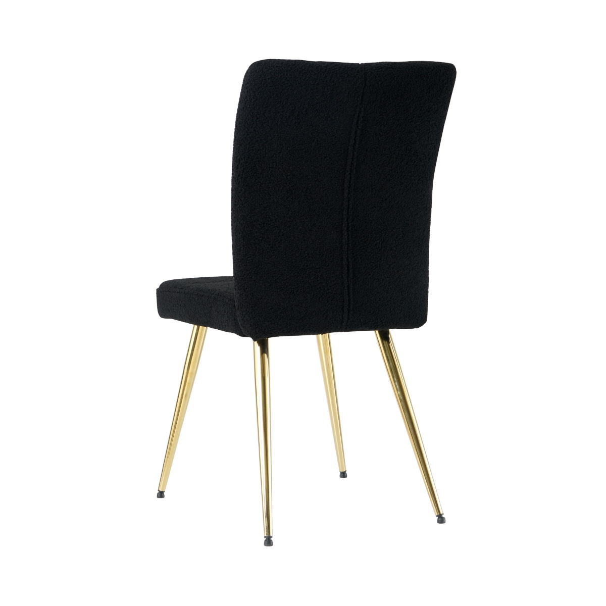 Black Teddy Wool Dining Chairs with Goldplated Legs (Set of 4)