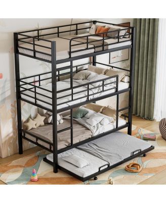 Streamdale Metal Twin Size Triple Bunk Bed With Trundle