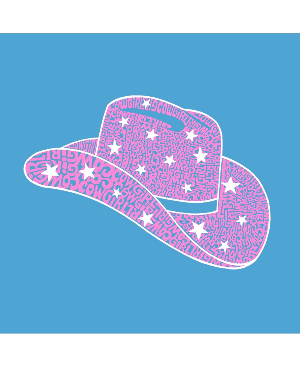 La Pop Art Girls Cow Hat Word Art T-Shirt