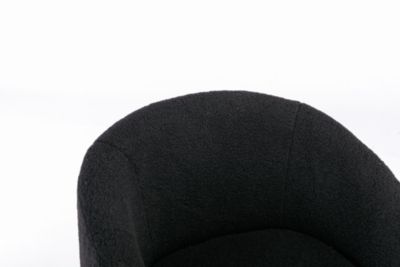 Teddy Fabric Swivel Barrel Chair with Black Ring