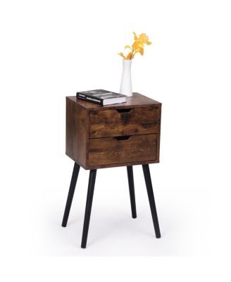 2-Drawer Nightstand in Rustic Brown