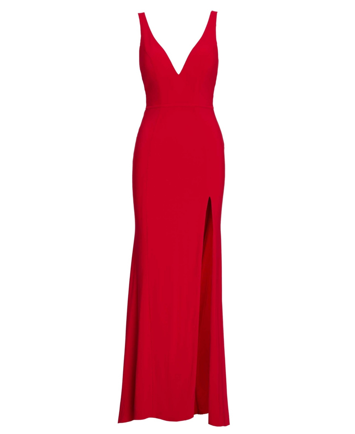 Mac Duggal Women's Ieena Plunge Neck High Slit Gown