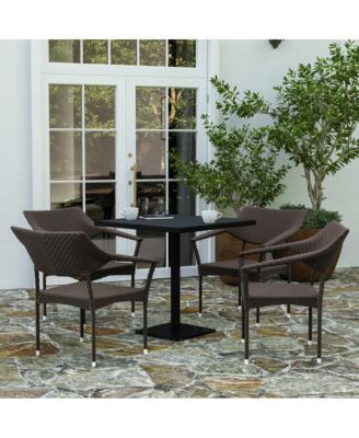 Cheri Fade And Weather Resistant Modern Pe Rattan Patio Dining Chair With Reinforced Steel Frame, Set of 4