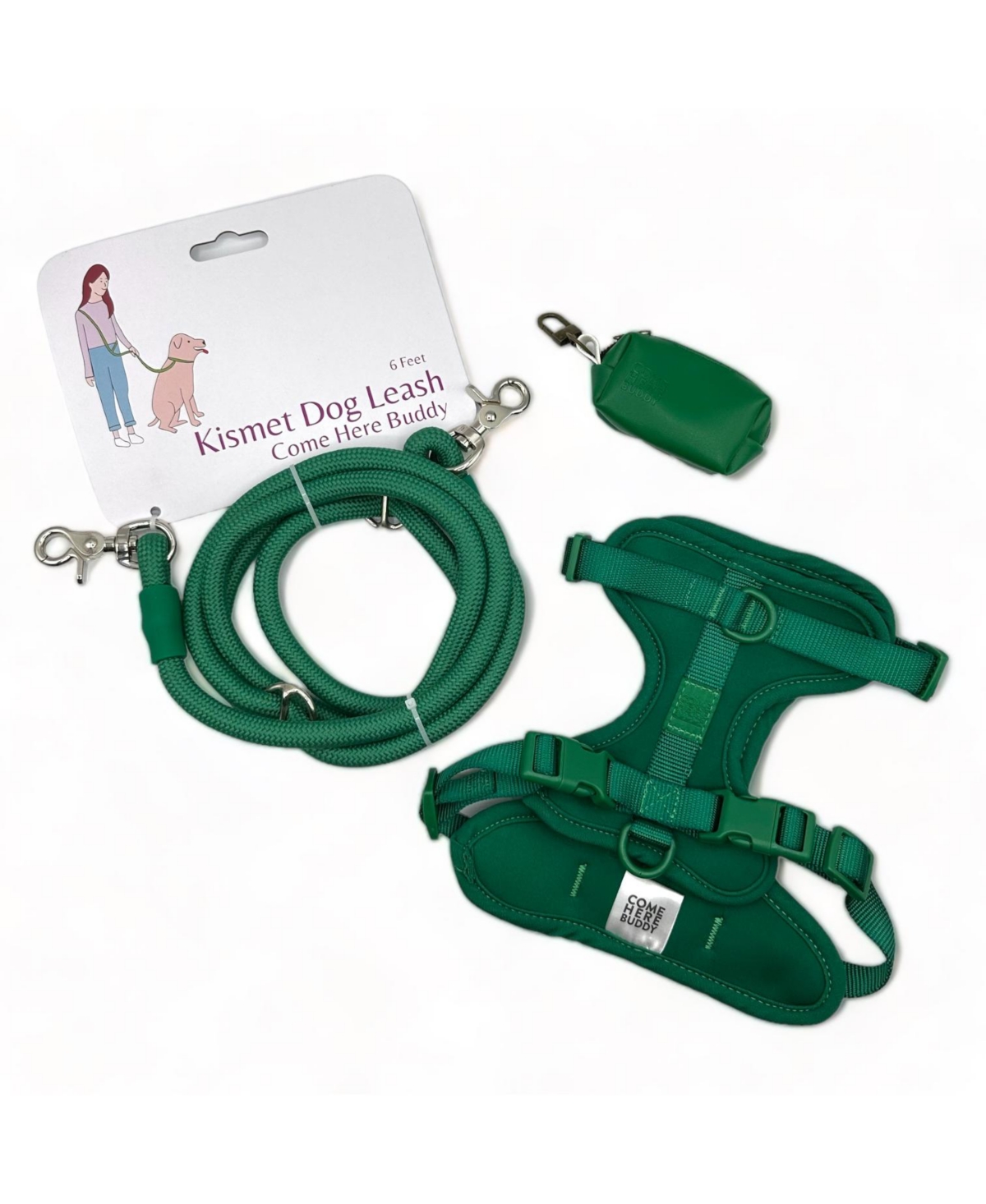Green Kismet Hands Free Dog Leash & Harness Walk Set - Green