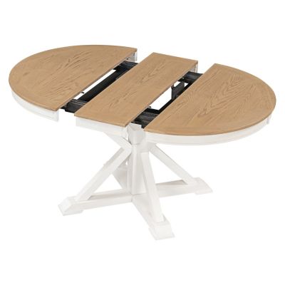 12" Leaf  with  Retro Extendable Dining Table