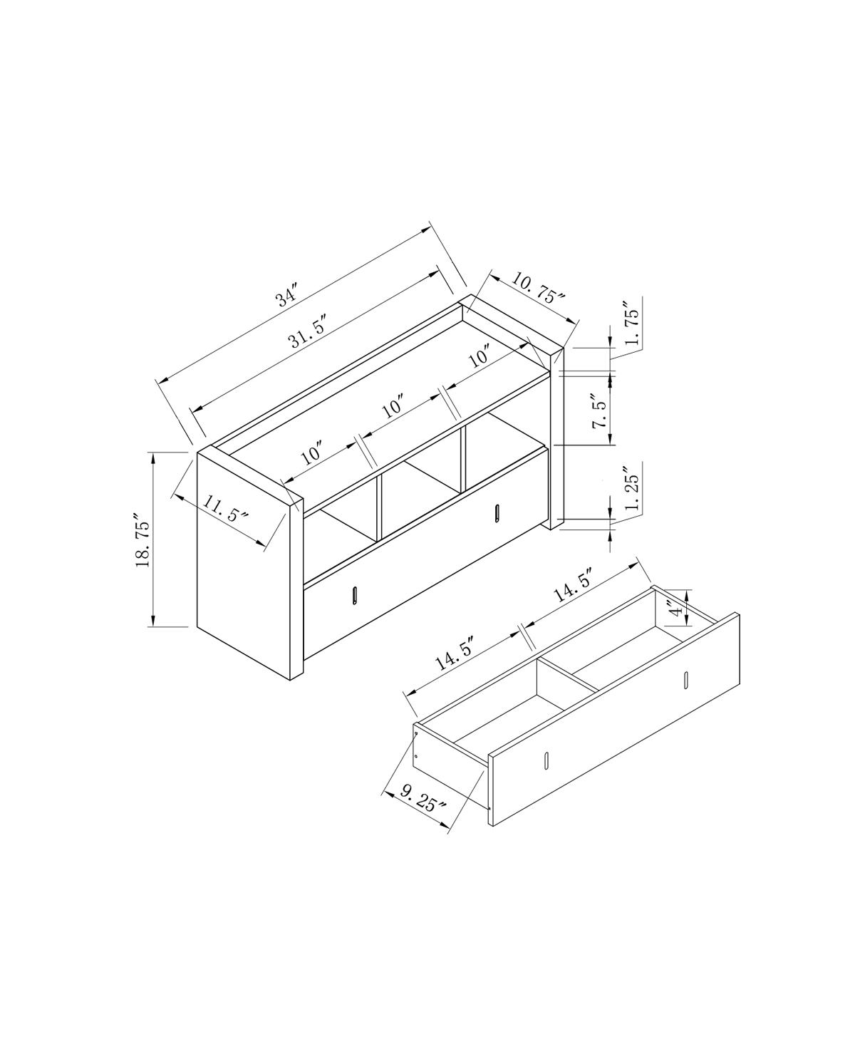 Shoe Bench Distressed Grey