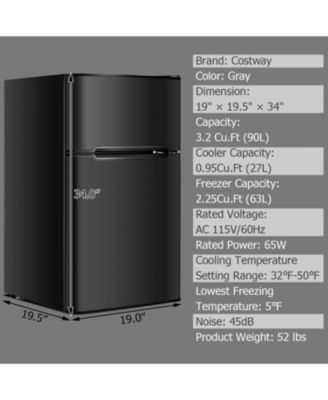 3.2 cu ft Compact Stainless Steel Refrigerator