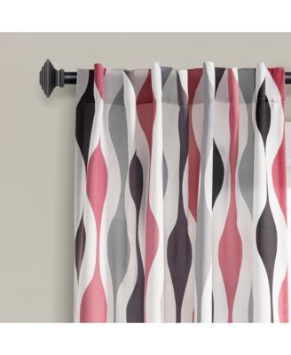 Mid Century Geo Light Filtering Window Curtain Panels