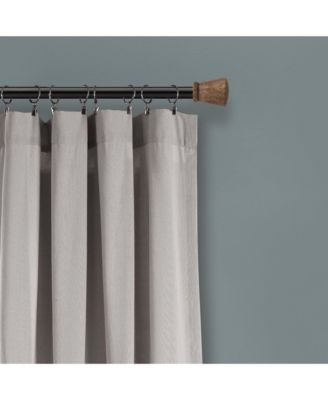 Linen Button Window Curtain Panels