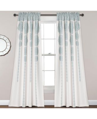 Stripe Medallion Light Filtering Window Curtain Panels