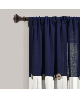 Linen Button Window Curtain Panels