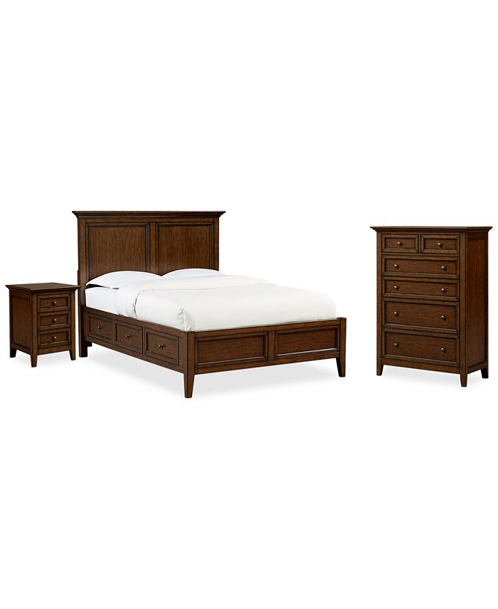 Furniture Matteo Storage Platform Bedroom 3 Piece Bedroom Set, Created for Macy's, (California