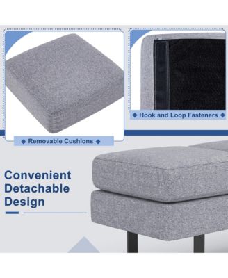 Waiting Room Bench Seating with Metal Frame Leg Upholstered Reception Bench