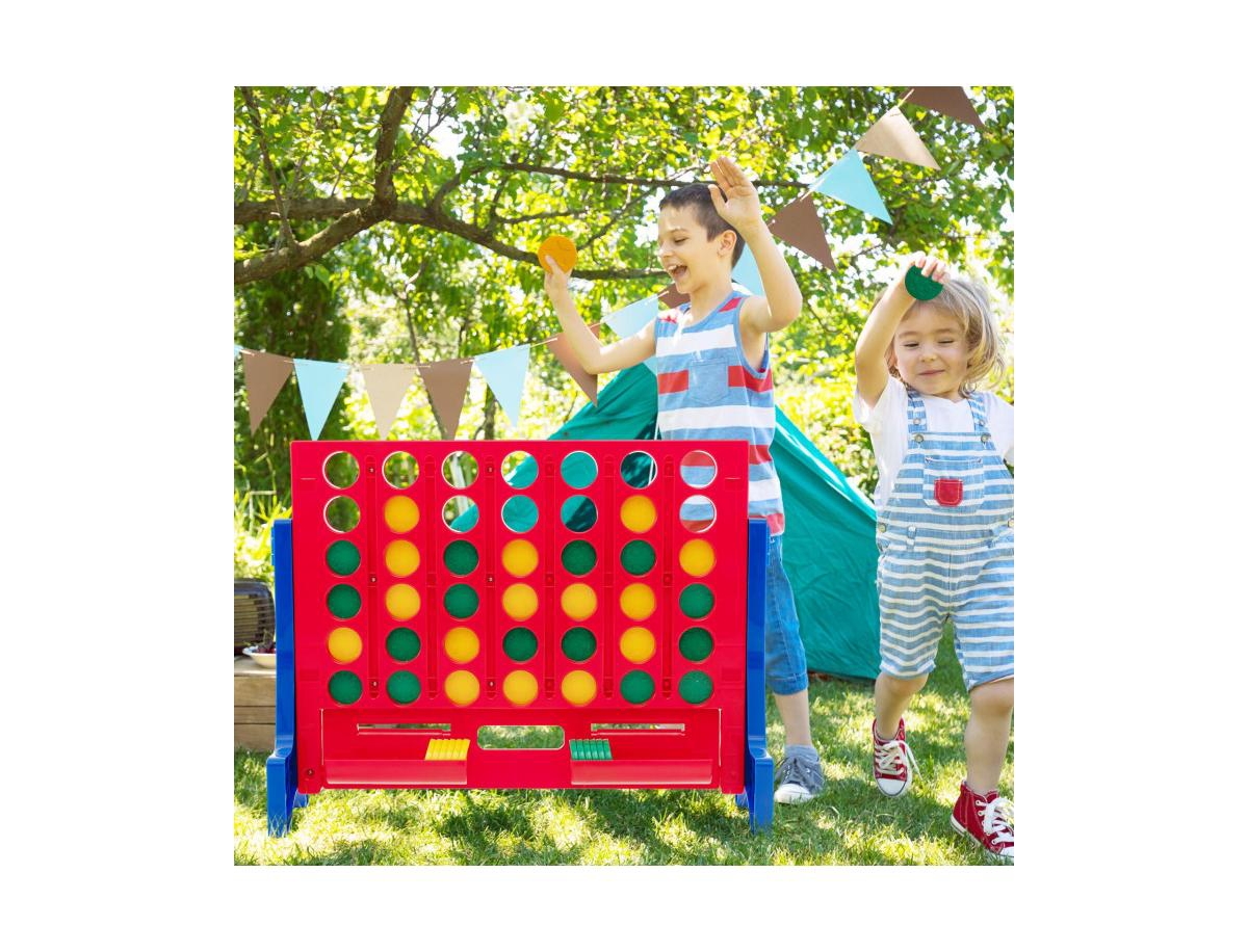 Slickblue Jumbo 4-to-Score Connect Game Set with Carrying Bag and 42 Coins