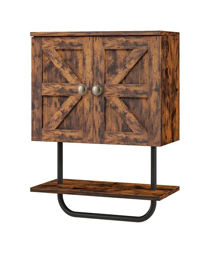 SUGIFT 2Door Bathroom WallMounted Medicine with Open Shelf and Towel Rack Macy's