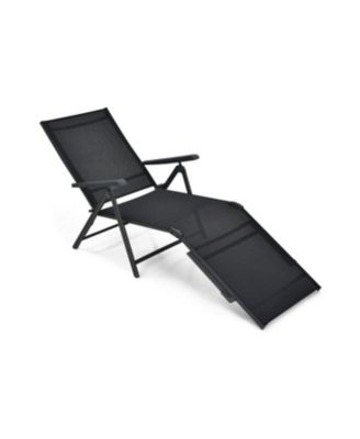 Patio Foldable Chaise Lounge Chair with Backrest and Footrest