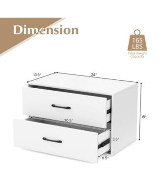 Stackable 2-Drawer Storage Cabinet with Handles for Entryway or Office Use