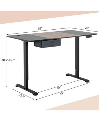 Electric Standing Desk 55'' x 28'' Height Adjustable Sit Stand with USB Charging Port
