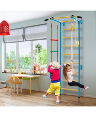 5 In 1 Kids Indoor Gym Playground Swedish Wall Ladder-Yellow