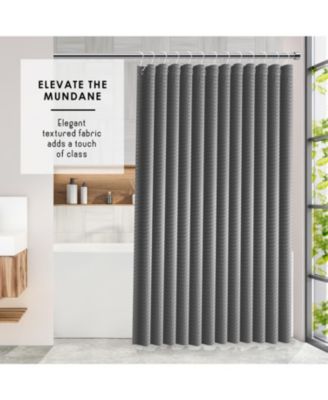 Heavy Duty Fabric Water-resistant Shower Curtains - Waffle Design - 72"x72"