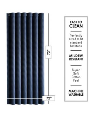 Heavy Duty Fabric Water-resistant Waffle Design Shower Curtains - 72"x72"