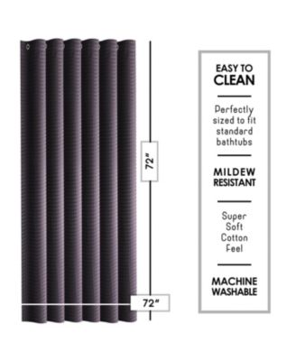 Heavy Duty Fabric Water-resistant Waffle Design Shower Curtains - 72"x72"