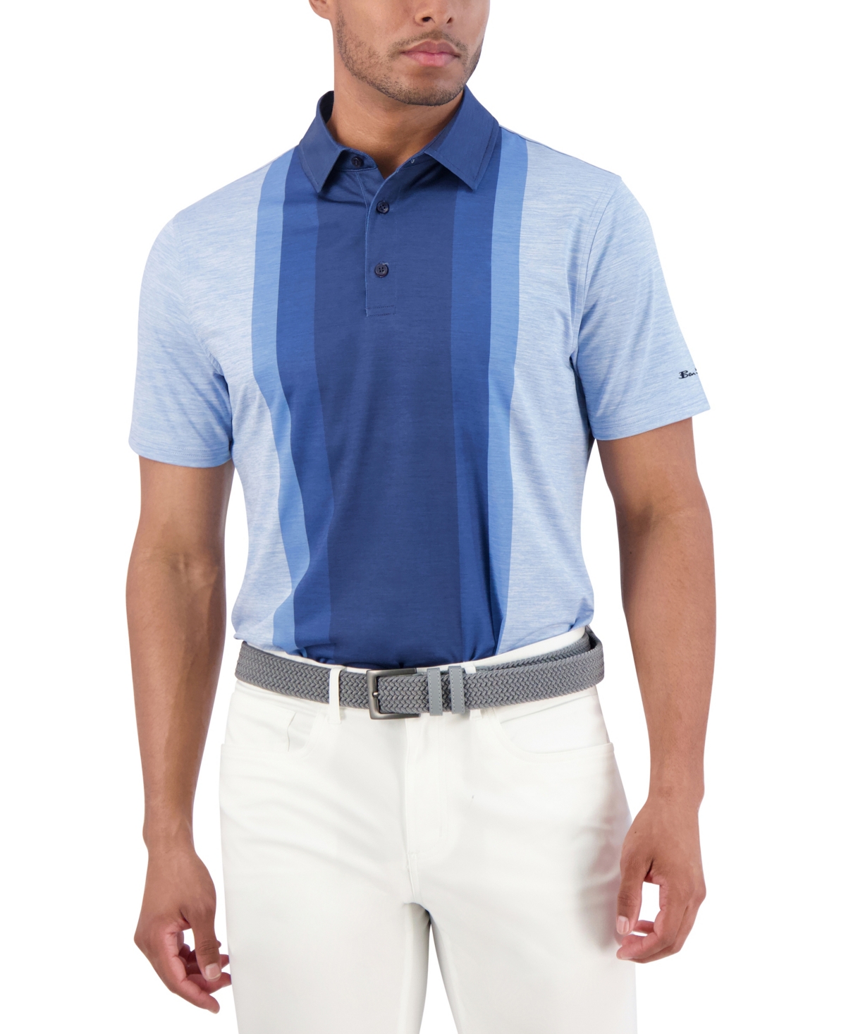 Golf Men's Vertical Stripes Sports Fit Polo - Black