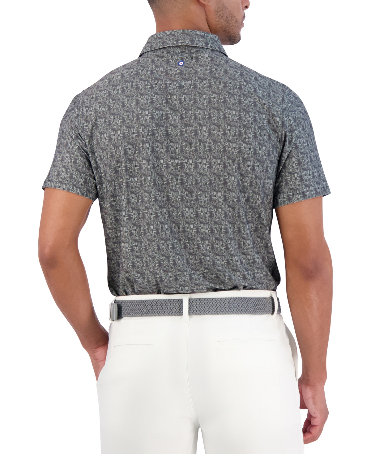 Ben Sherman Psychedelic Helmet Tech Jersey Sports Fit Polo In Light Grey