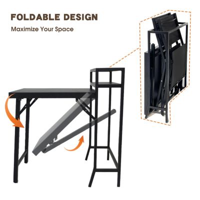 3-Piece Black Patio Bistro Set