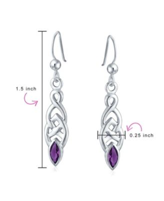 Celtic Love Knot CZ Dangle Earrings in Sterling Silver