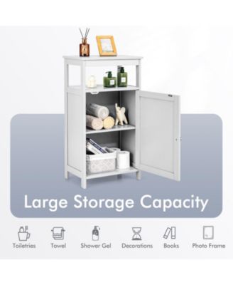 Engineered Wood Bathroom Floor Cabinet with Multifunction Storage Rack