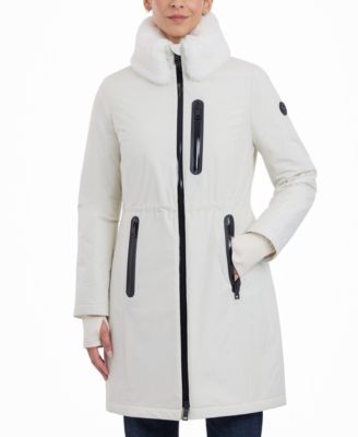 Michael Kors - Women's Faux-Fur-Trim Anorak Raincoat